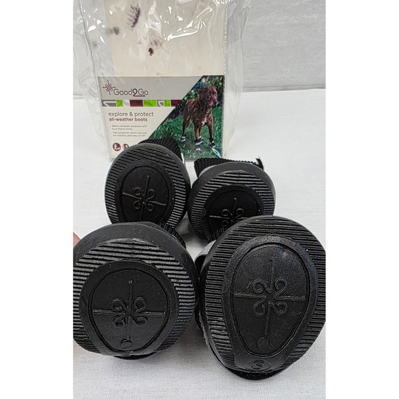 Good2Go Black All Weather Dog Boots Size S Reflective Neoprene - Picture 4 of 8